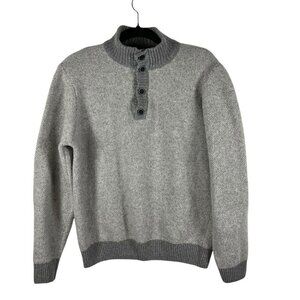 Luca Nobili Men's Large Gray Wool Blend‎ 1/4 Zip Pullover Sweater Casual Outdoor